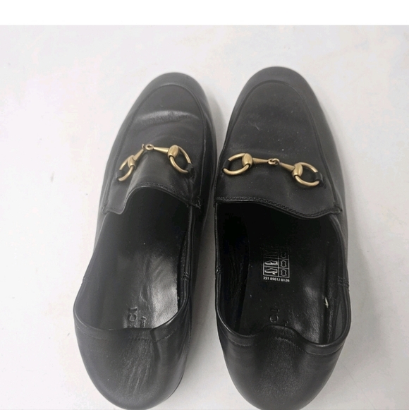 GUCCI Brixton Black Leather Horsebit Loafer Size EU 36.5 US 6.5 Collapsible Heel - Picture 13 of 16